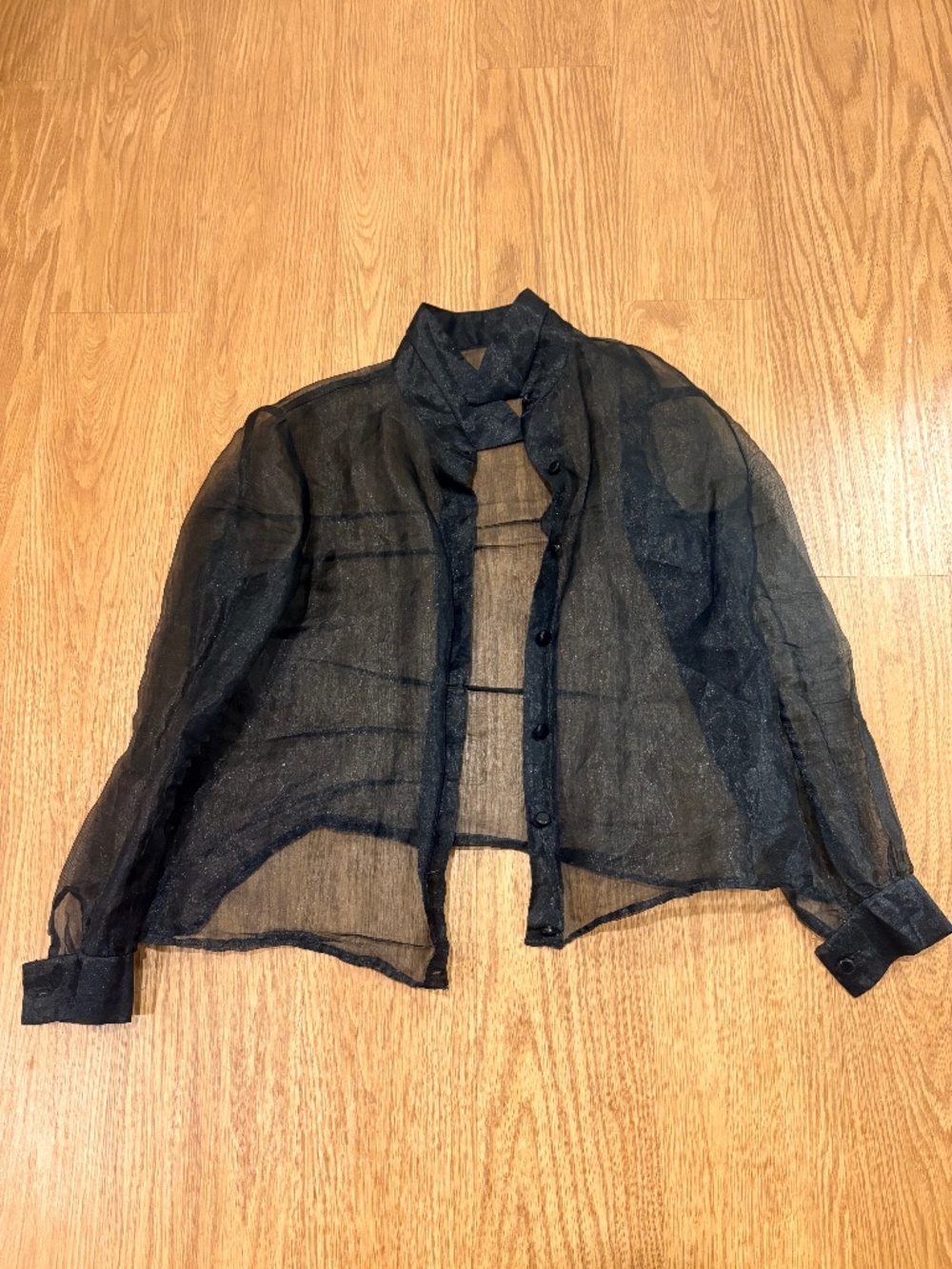 Black Sheer Button Up